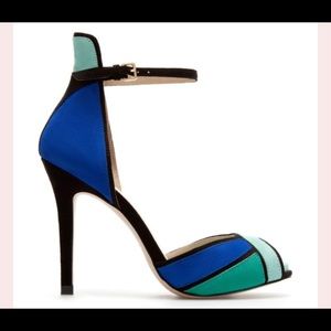 Zara Colorblock Ankle Strap Sandals